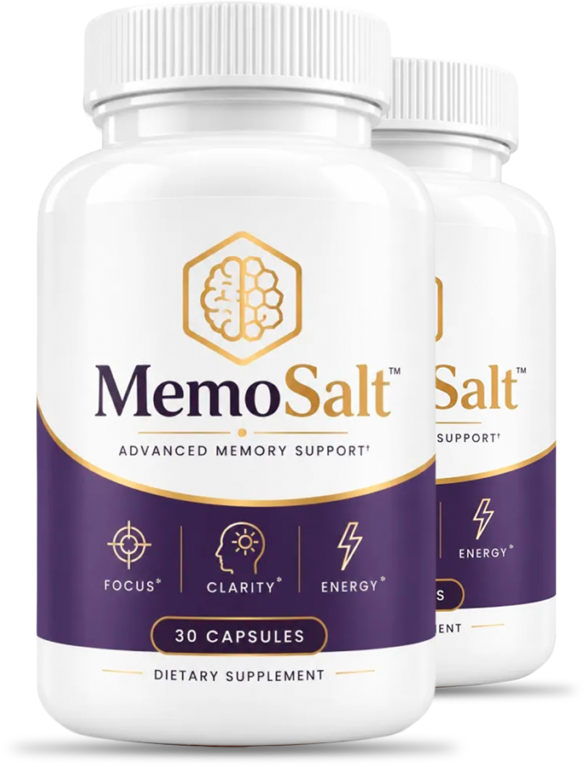 Memosalt memory support capsules, two bottles